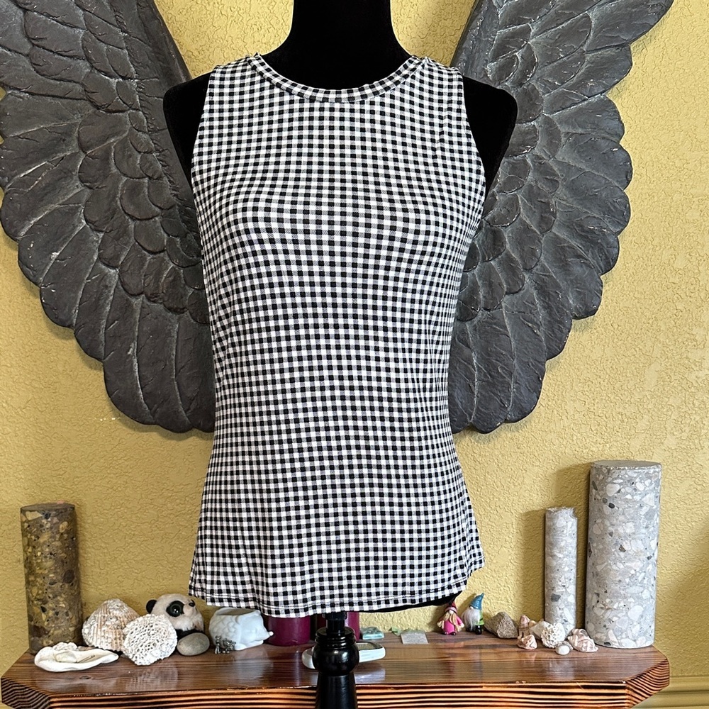Reitmans Black and White Checkered Tank Top